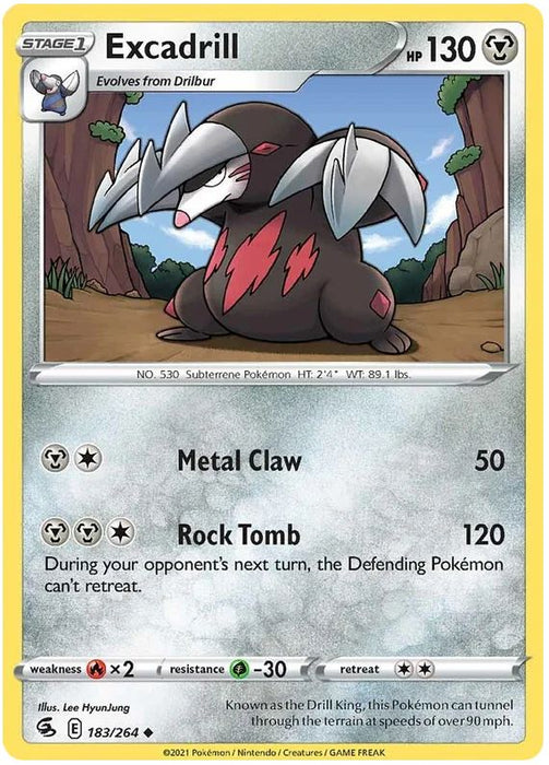 Excadrill 183/264 Uncommon Pokemon Card (SWSH Fusion Strike)