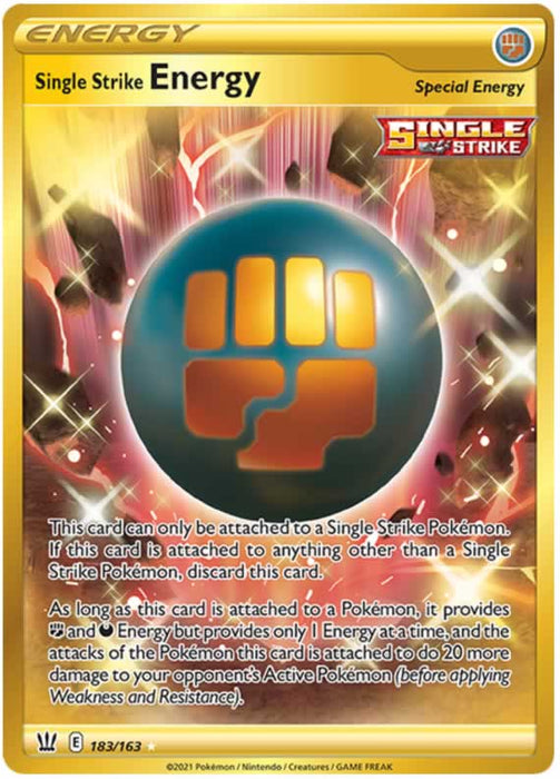 Single Strike Energy 183/163 Secret Rare Pokemon Card (Battle Styles)
