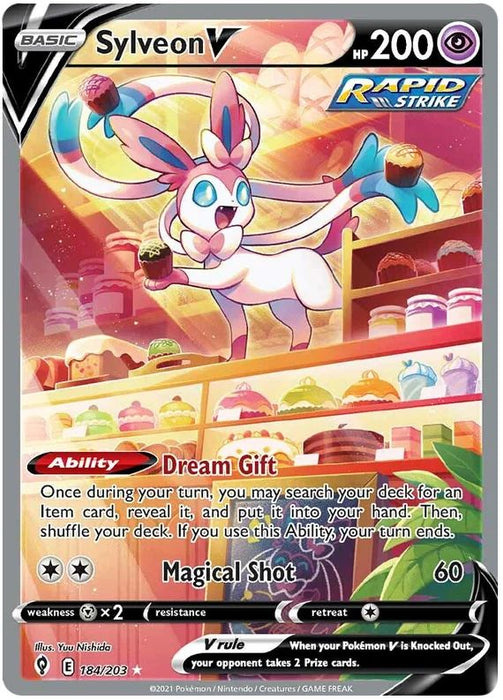 Sylveon V 184/203 Ultra Rare Pokemon Card (SWSH Evolving Skies)