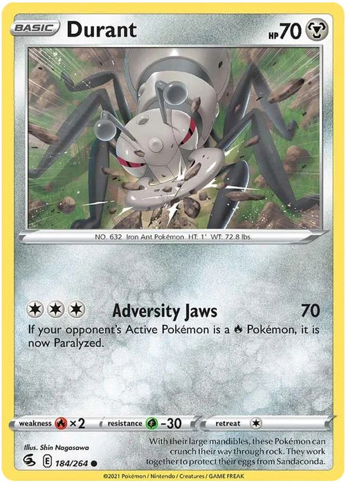 Durant 184/264 Common Pokemon Card (SWSH Fusion Strike)