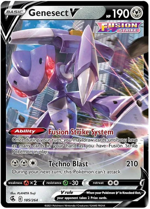 Genesect V 185/264 Ultra-Rare Rare Pokemon Card (SWSH Fusion Strike)