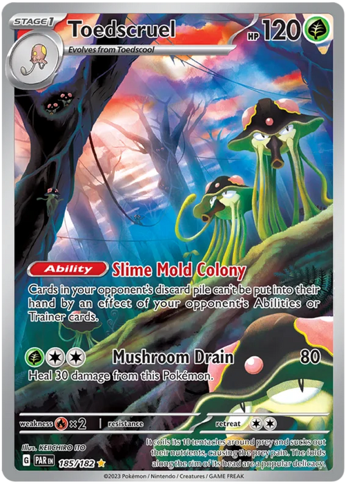 Toedscruel 185/182 Illustration Rare Pokemon Card (SV04 Paradox Rift)