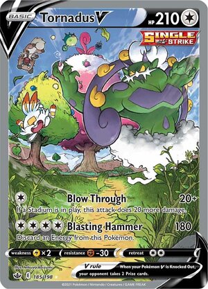 Tornadus V 185/198 Ultra Rare Pokemon Card (SWSH Chilling Reign)