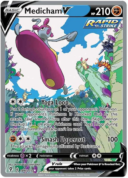 Medicham V 186/203 Ultra Rare Pokemon Card (SWSH Evolving Skies)