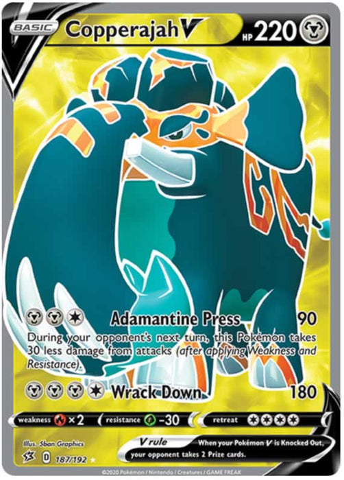 Copperajah V 187/192 Ultra Rare Pokemon Card (SWSH Rebel Clash)