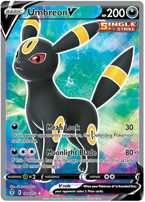 Umbreon V 188/203 Ultra Rare Pokemon Card (SWSH Evolving Skies)