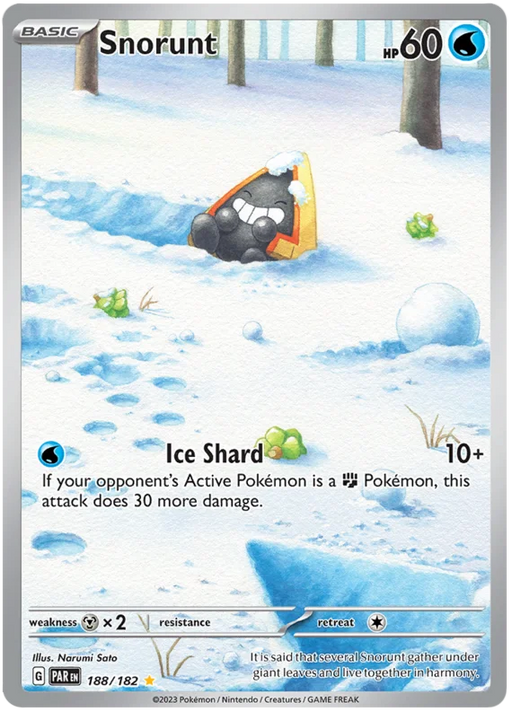 Snorunt 188/182 Illustration Rare Pokemon Card (SV04 Paradox Rift)