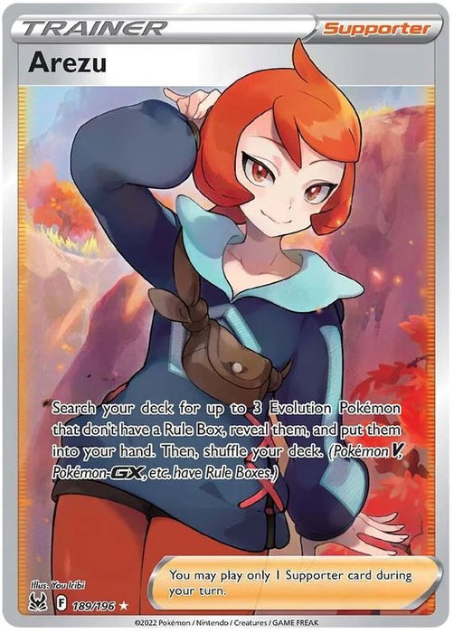 Arezu 189/196 Rare Ultra Pokemon Card (Sword & Shield Lost Origin)