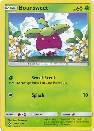 Bounsweet 18/149 Common Pokemon Card (Sun & Moon Base Set)