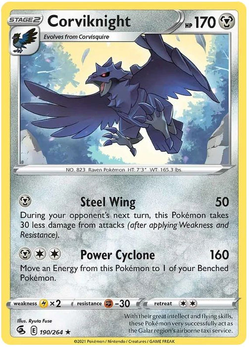 Corviknight 190/264 Rare Pokemon Card (SWSH Fusion Strike)