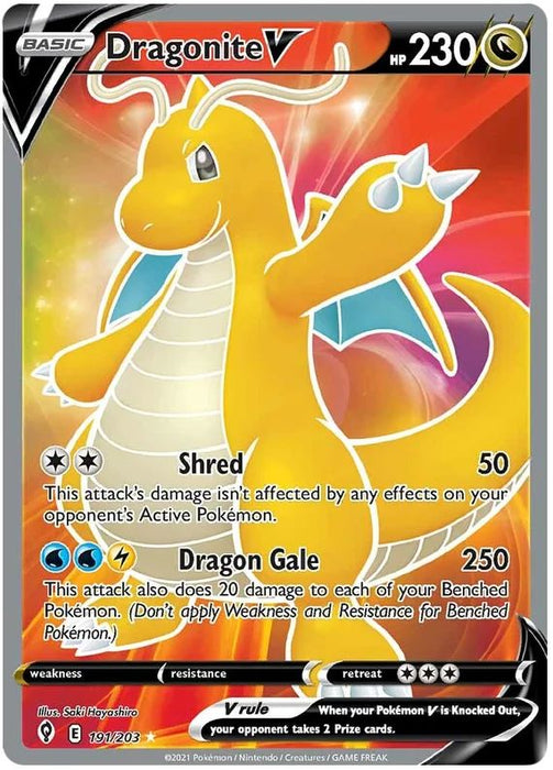 Dragonite V 191/203 Ultra Rare Pokemon Card (SWSH Evolving Skies)