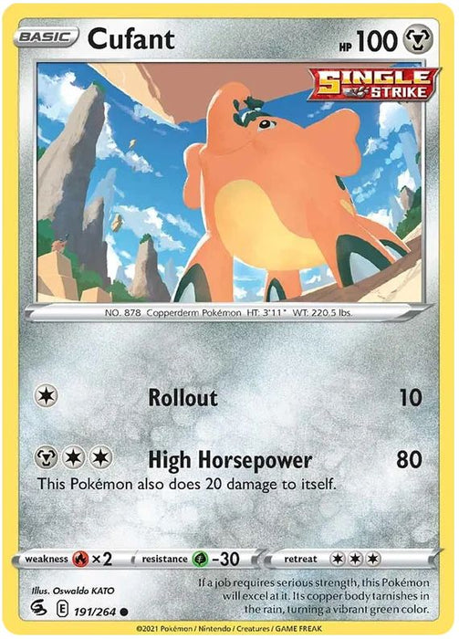 Cufant 191/264 Common Reverse Holo Pokemon Card (SWSH Fusion Strike)