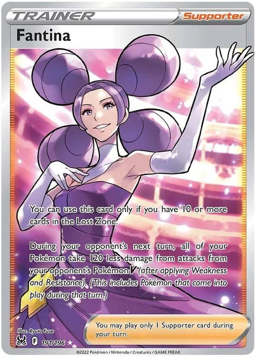 Fantina 191/196 Rare Ultra Pokemon Card (Sword & Shield Lost Origin)