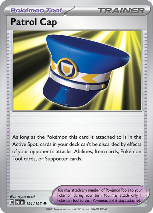 Patrol Cap 191/197 Uncommon Reverse Holo Pokemon Card (SV Obsidian Flames)