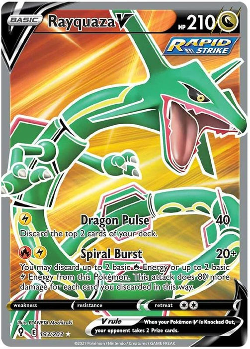 Rayquaza V 193/203 Ultra Rare Pokemon Card (SWSH Evolving Skies)