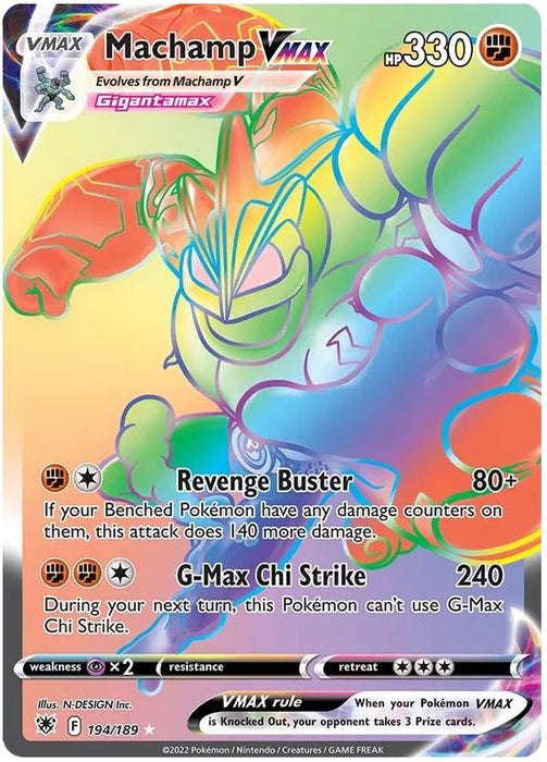 Machamp VMAX 194/189 Rare Rainbow Pokemon Card (SWSH Astral Radiance)