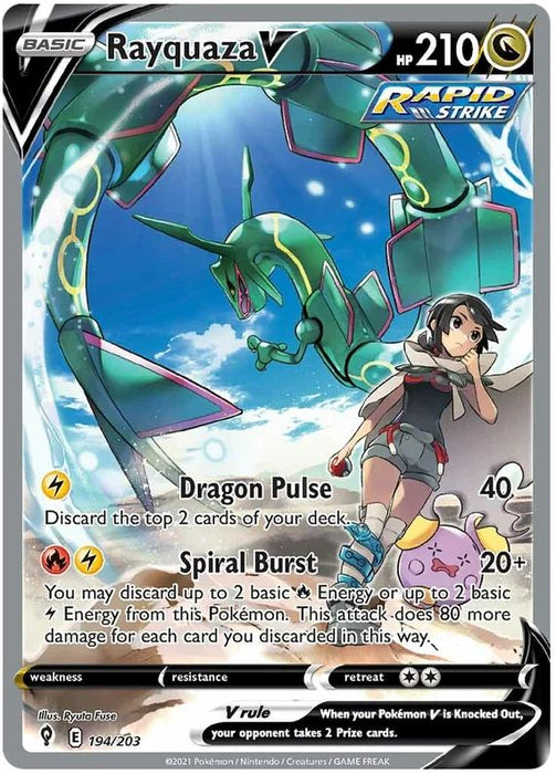 Rayquaza V 194/203 Ultra Rare Pokemon Card (SWSH Evolving Skies)