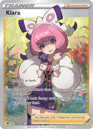 Klara 194/198 Ultra Rare Pokemon Card (SWSH Chilling Reign)