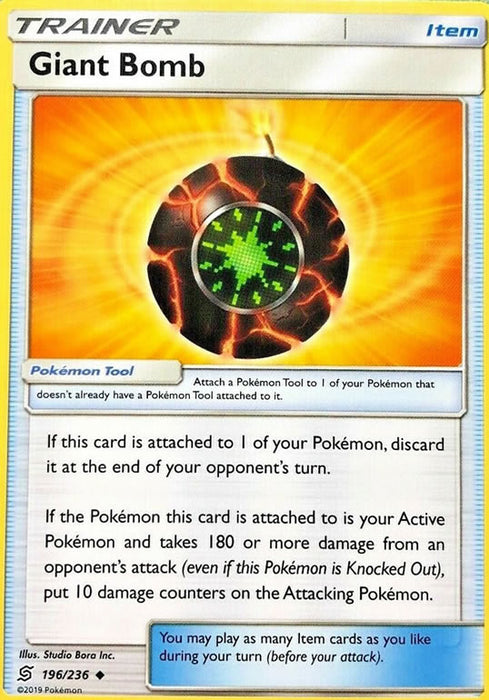 Giant Bomb 196/236 Uncommon Trainer Card (Unified Minds)