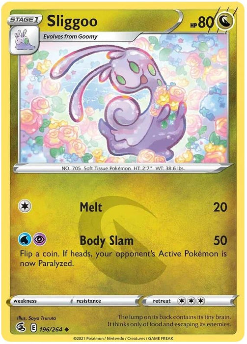 Sliggoo 196/264 Uncommon Pokemon Card (SWSH Fusion Strike)