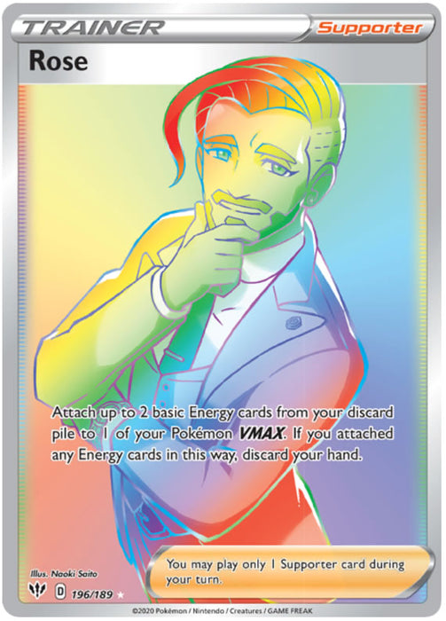 Rose 196/189 Secret Rare Pokemon Card (Darkness Ablaze)