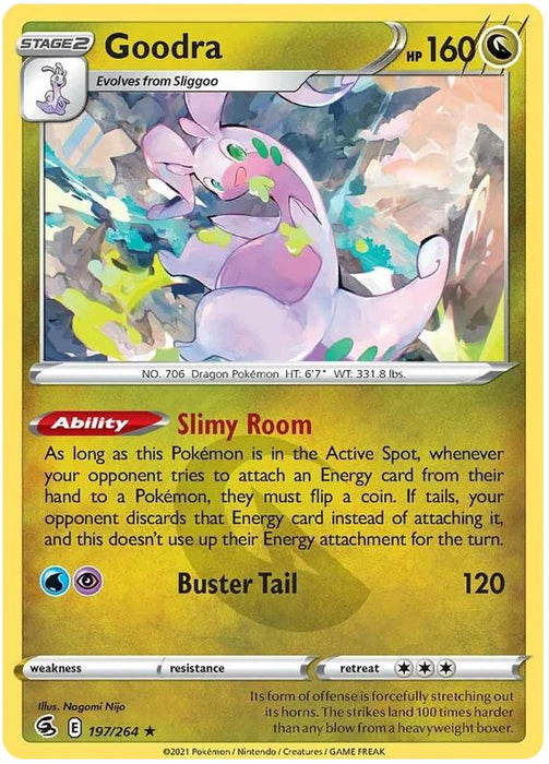 Goodra 197/264 Rare Reverse Holo Pokemon Card (SWSH Fusion Strike)