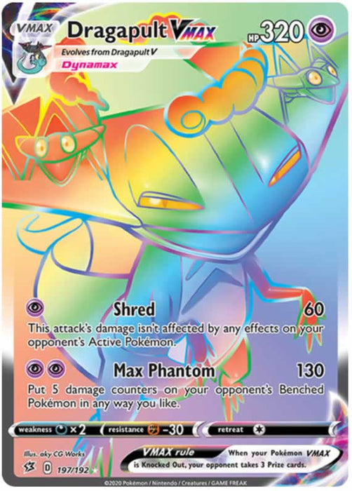 Dragapult VMAX 197/192 Secret Rare Pokemon Card (SWSH Rebel Clash)
