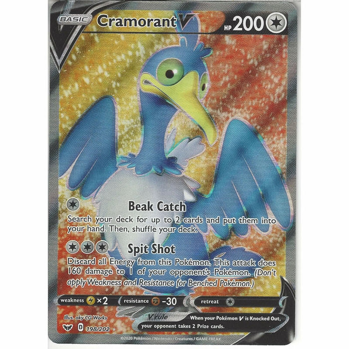 Cramorant V 198/202 Full Art Ultra Rare Pokemon Card (Sword & Shield)