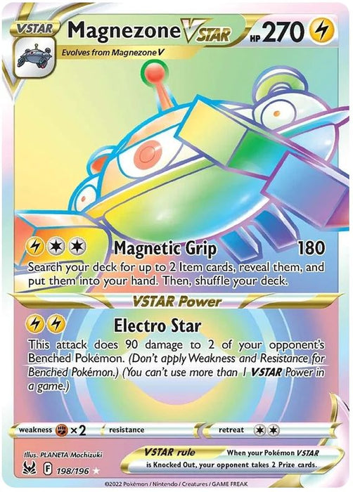 Magnezone VSTAR 198/196 Rare Rainbow Pokemon Card (Sword & Shield Lost Origin)