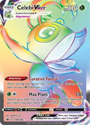 Celebi VMAX 199/198 Secret Rare Pokemon Card (SWSH Chilling Reign)