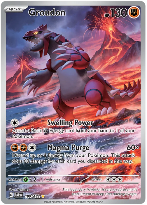 Groudon 199/182 Illustration Rare Pokemon Card (SV04 Paradox Rift)