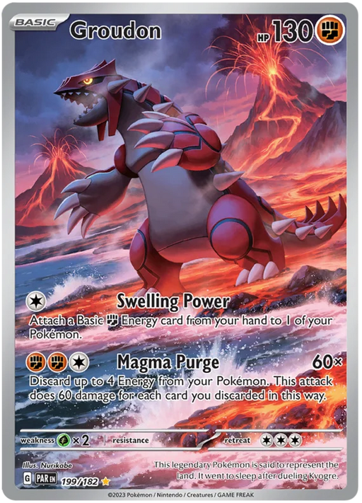 Groudon 199/182 Illustration Rare Pokemon Card (SV04 Paradox Rift)