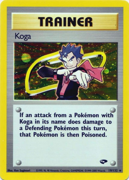 Koga 19/132 Rare Holo Pokemon Card (Gym Challenge)