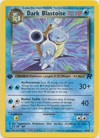 Dark Blastoise 20/82 1st Edition Pokemon Card (Team Rocket Set)
