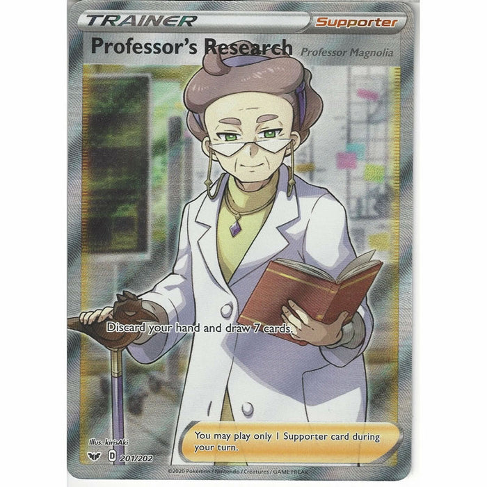 Professor's Research 201/202 Full Art Pokemon Card (Sword & Shield)