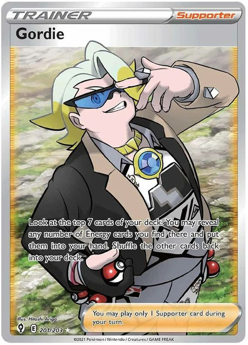 Gordie 201/203 Ultra Rare Pokemon Card (SWSH Evolving Skies)