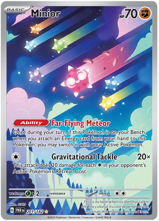 Minior 201/182 Illustration Rare Pokemon Card (SV04 Paradox Rift)