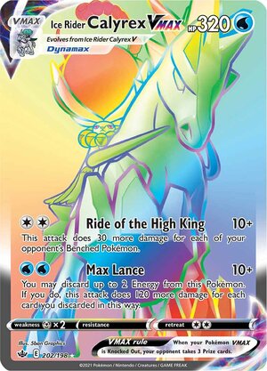 Ice Rider Calyrex VMAX 202/198 Secret Rare Pokemon Card (SWSH Chilling Reign)