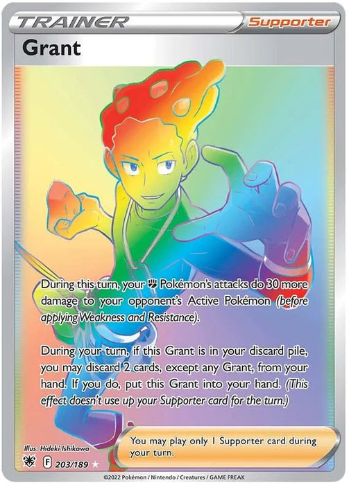 Grant 203/189 Rare Rainbow Pokemon Card (SWSH Astral Radiance)