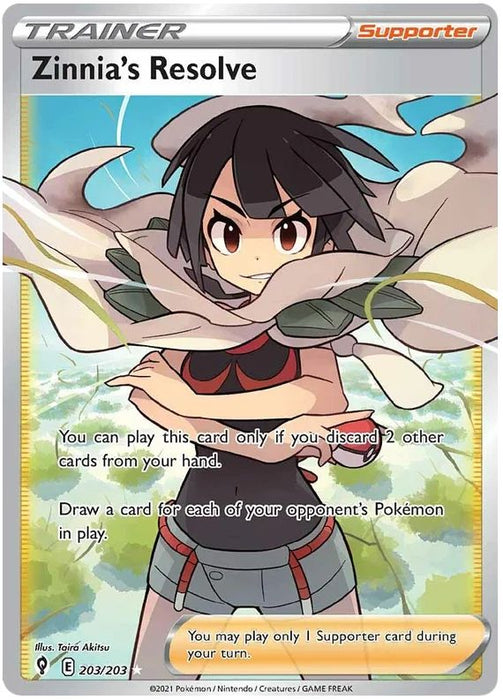 Zinnia's Resolve 203/203 Ultra Rare Pokemon Card (SWSH Evolving Skies)