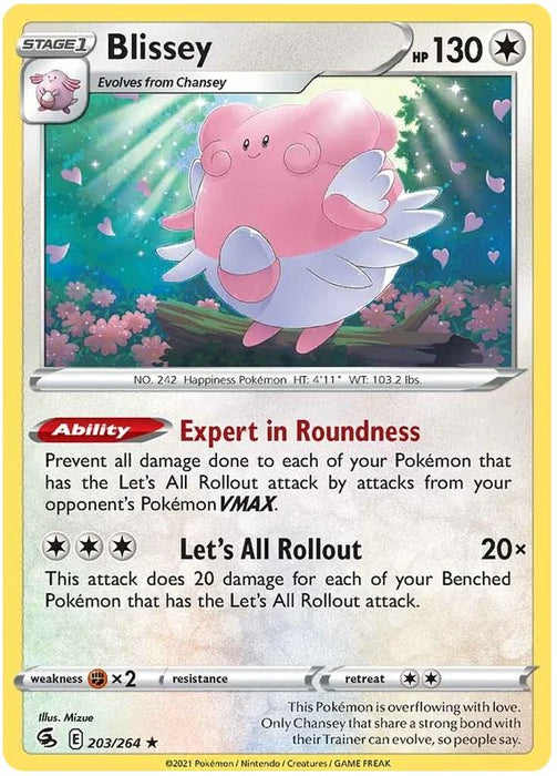 Blissey 203/264 Rare Pokemon Card (SWSH Fusion Strike)