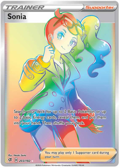 Sonia 203/192 Secret Rare Pokemon Card (SWSH Rebel Clash)