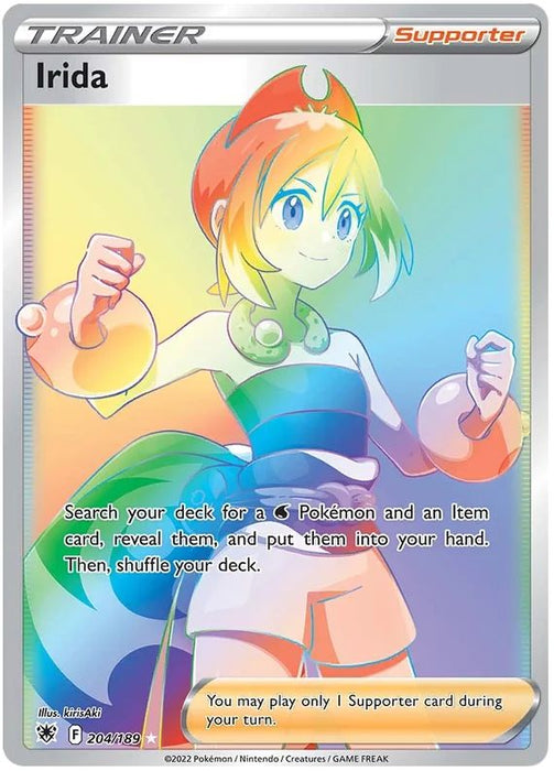 Irida 204/189 Rare Rainbow Pokemon Card (SWSH Astral Radiance)