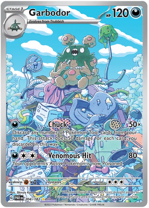 Garbodor 204/182 Illustration Rare Pokemon Card (SV04 Paradox Rift)