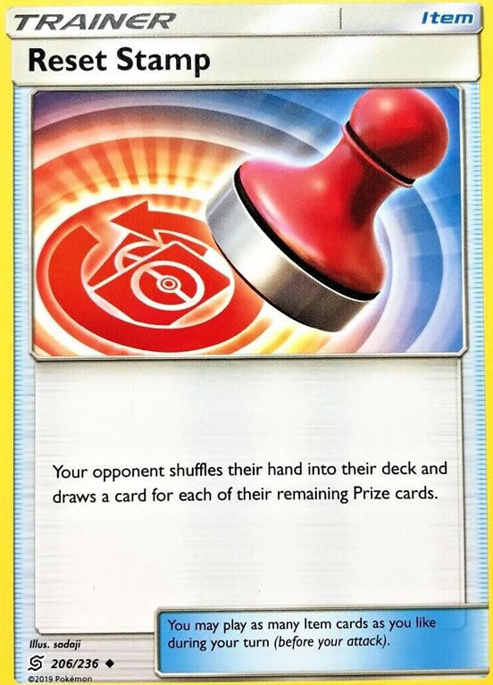 Reset Stamp 206/236 Uncommon Trainer Card (Pokemon SM11 Unified Minds ...