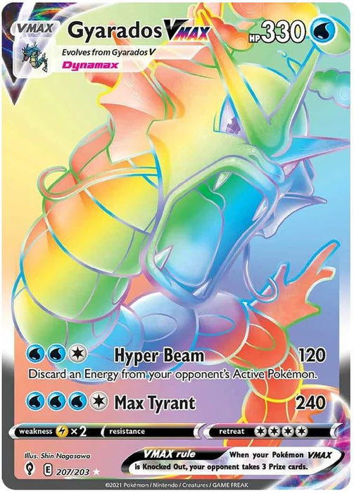 Gyarados VMAX 207/203 Secret Rare Pokemon Card (SWSH Evolving Skies)