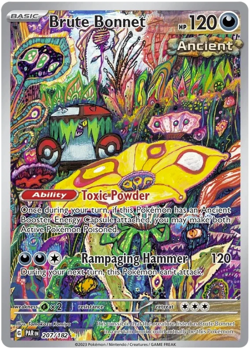 Brute Bonnet 207/182 Illustration Rare Pokemon Card (SV04 Paradox Rift)