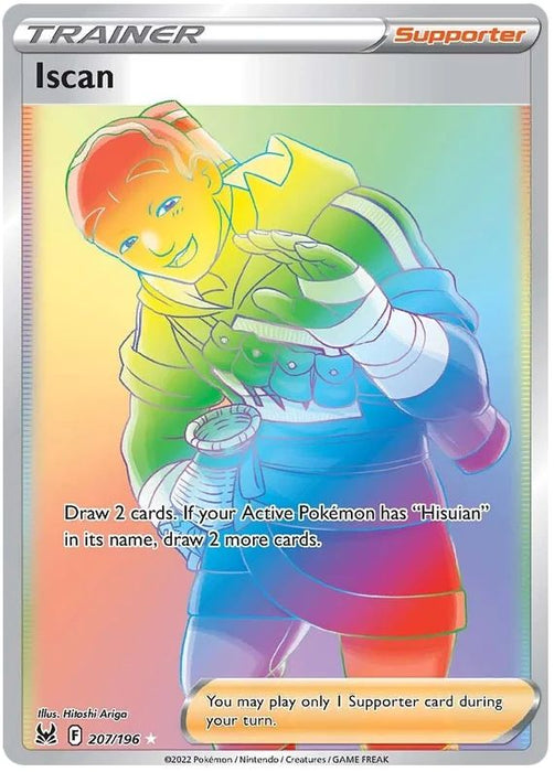 Iscan 207/196 Rare Rainbow Pokemon Card (Sword & Shield Lost Origin)