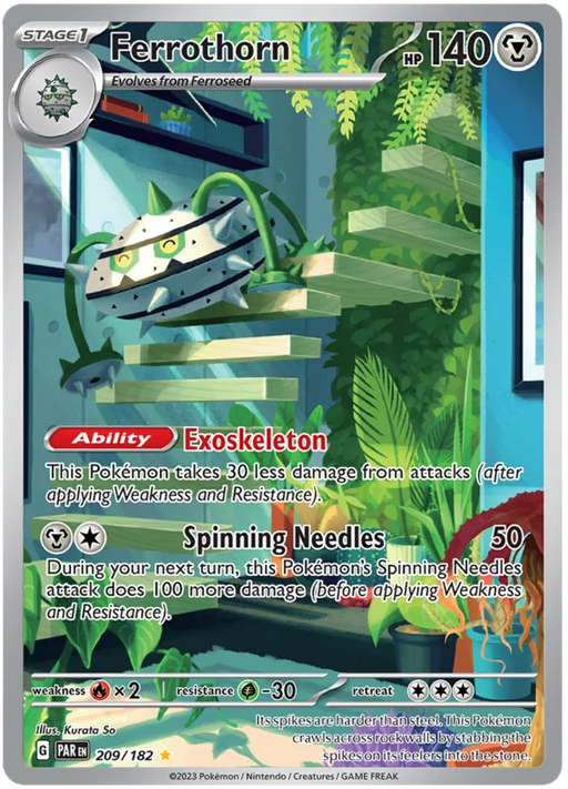 Ferrothorn 209/182 Illustration Rare Pokemon Card (SV04 Paradox Rift)