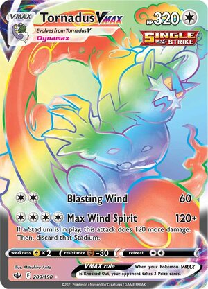 Tornadus VMAX 209/198 Secret Rare Pokemon Card (SWSH Chilling Reign)